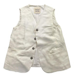 Dou Dou Gilet Tinta Unita Con Bottoni Bianco Per Bambina