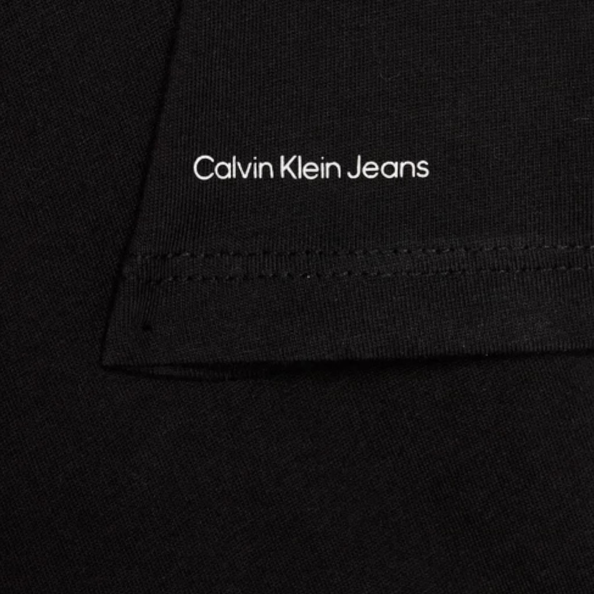 Calvin Klein T-Shirt Girocollo Tinta Unita con Logo per Bambino IG0IG02136 NERO CALVIN KLEIN 