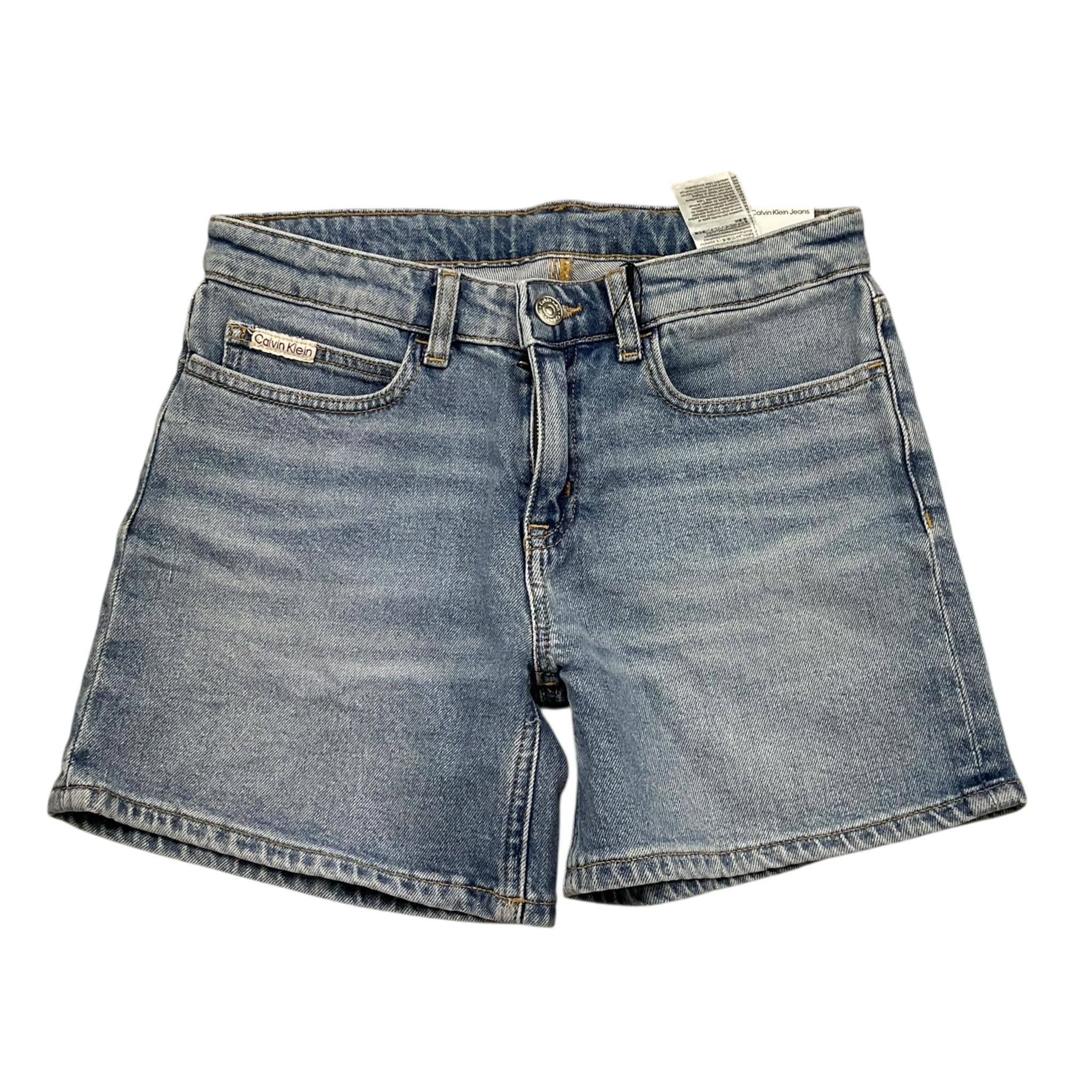 Calvin Klein Short Tinta Unita In Denim con Girovita Reglabile per Bambina IG0IG02892 AZZURRO CALVIN KLEIN 