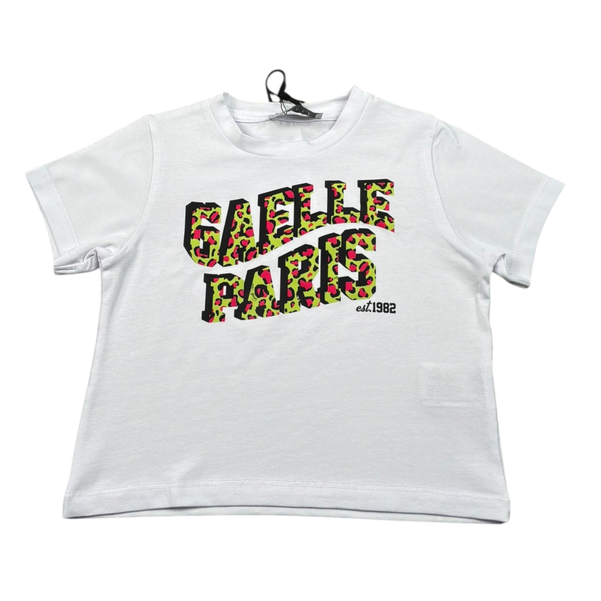 Gaelle T-Shirt Girocollo Tinta Unita con Stampa per Bambina 2746M00403 BIANCO GAELLE 