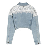 Twinset Giubbino In Denim Tinta Unita Con Ricami Azzurro Per Neonata