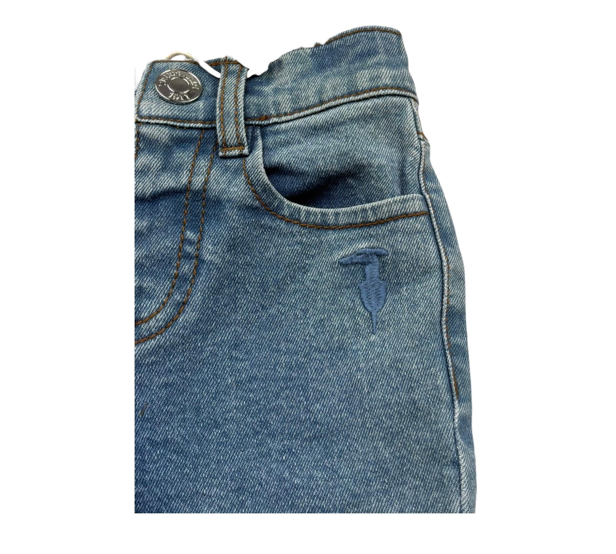 Trussardi Jeans Tinta Unita con Elastico In Vita per Neonato TIP26015JE AZZURRO TRUSSARDI 