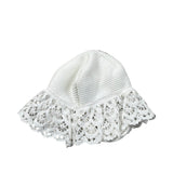 Cnd Cappello Tinta Unita con Ricami per Neonata 50120010 BIANCO CND 