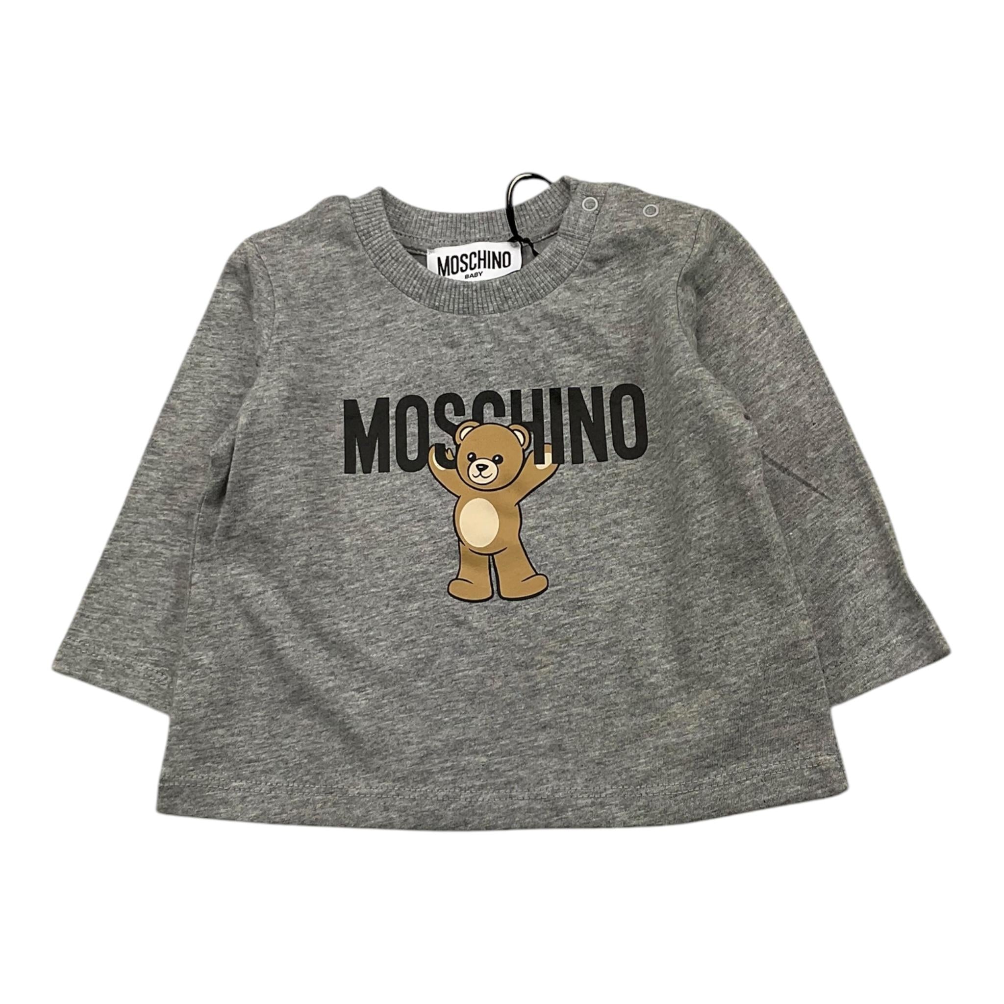 MOSCHINO shirt girocollo tinta unita con stampa Grigio per Neonato MZO00R GRIGIO MOSCHINO 