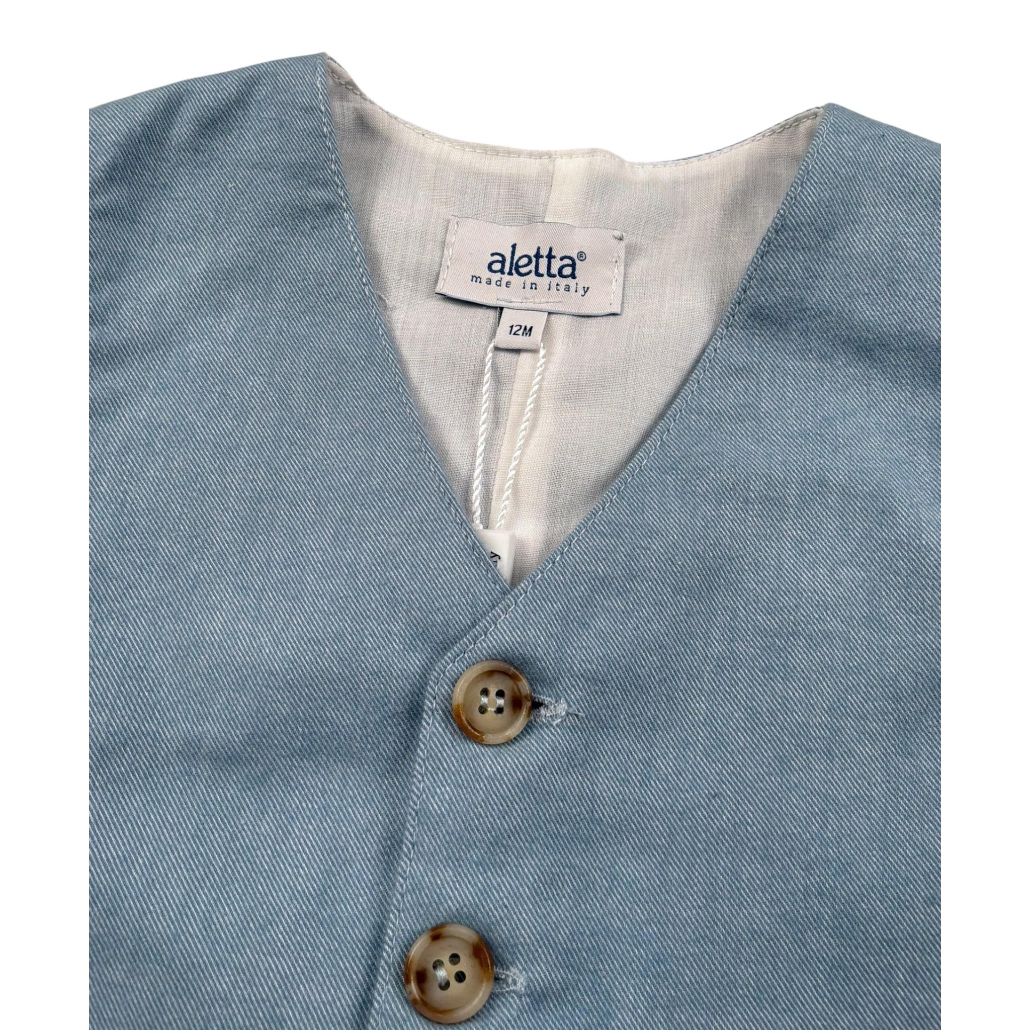 Aletta Gilet Tinta Unita per Neonato M220421 AZZURRO ALETTA 