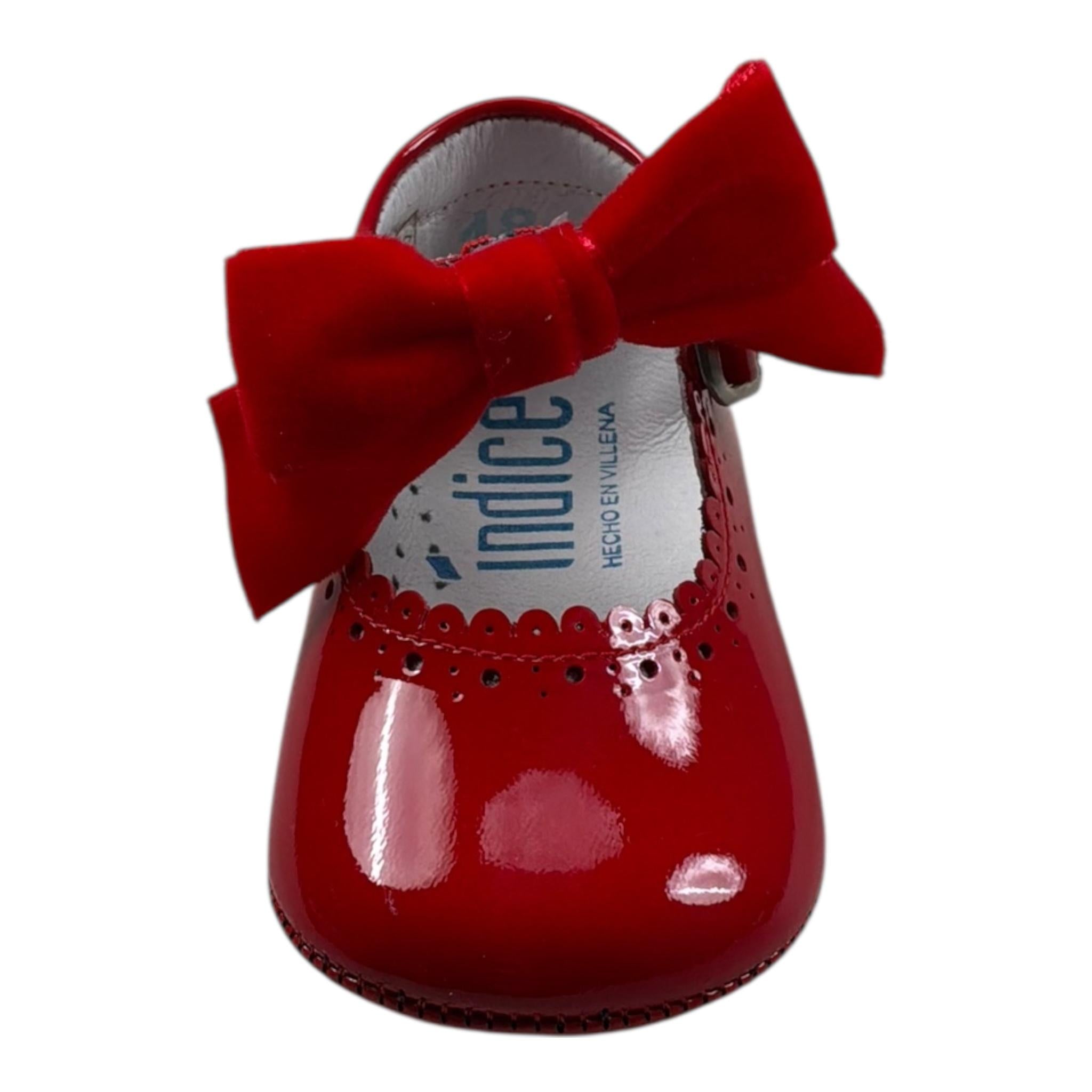 Indice Ballerina Tinta Unita con Fibia E Fiocco per Neonata 346 ROSSO INDICE 