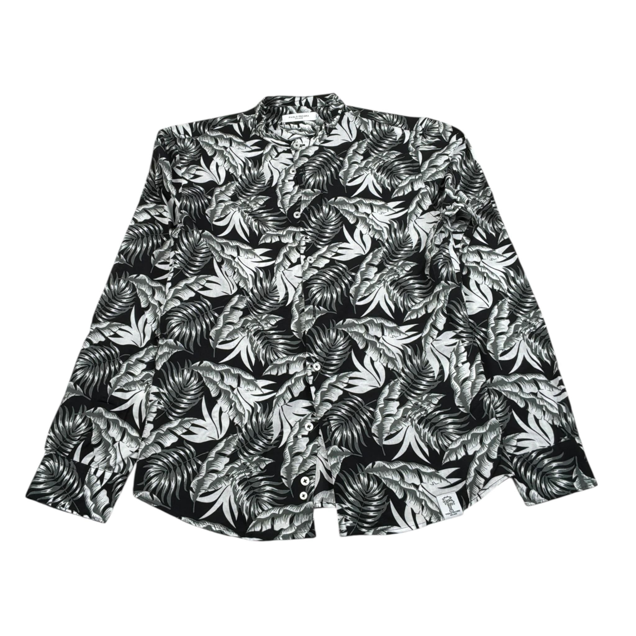 Paolo Pecora Camicia tinta unita con Fantasia Nero per Bambino PP3701 NERO PAOLO PECORA 