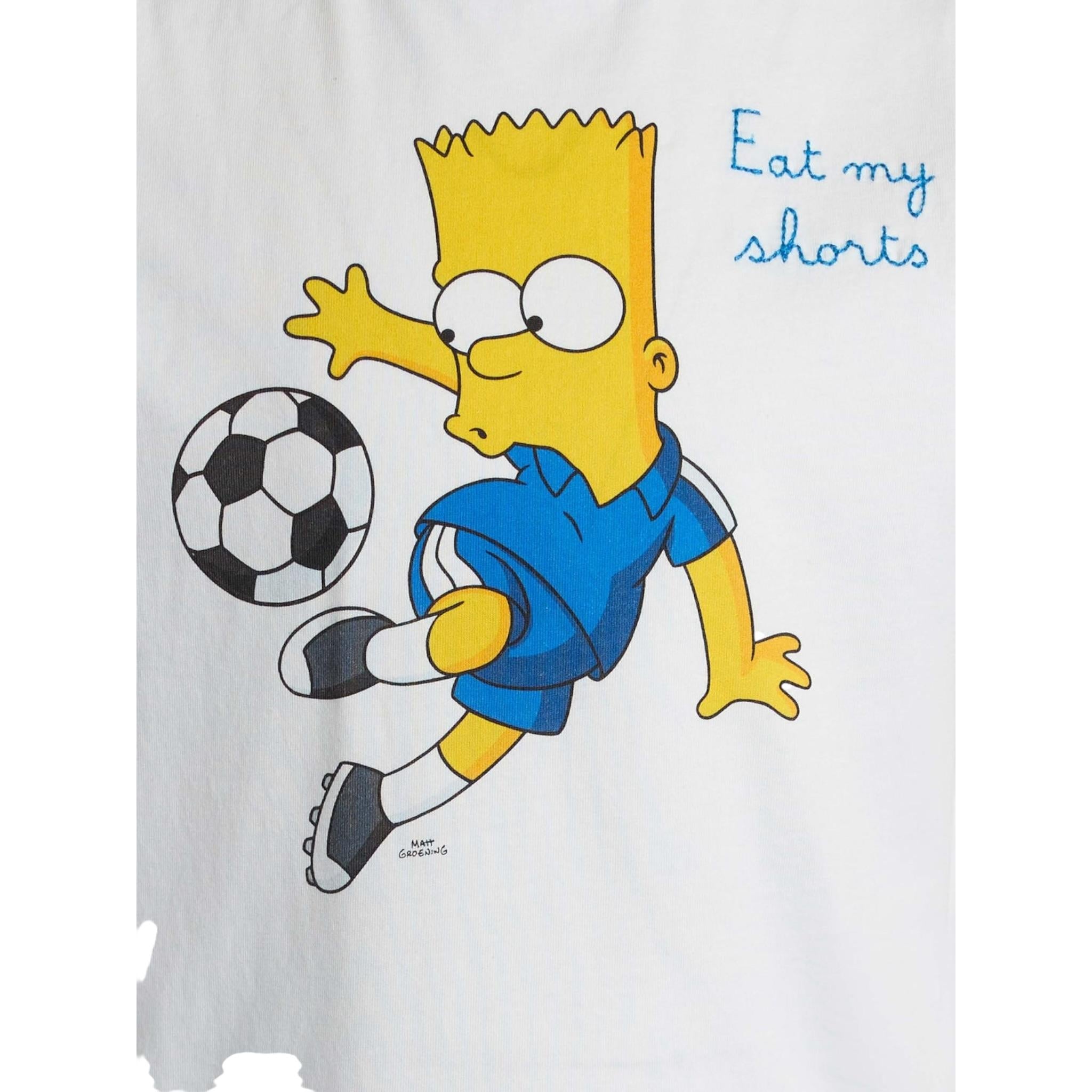Saint Barth T-Shirt Girocollo Tinta Unita con Stampa Simpson per Bambino DEANJR BIANCO SAINT BARTH 