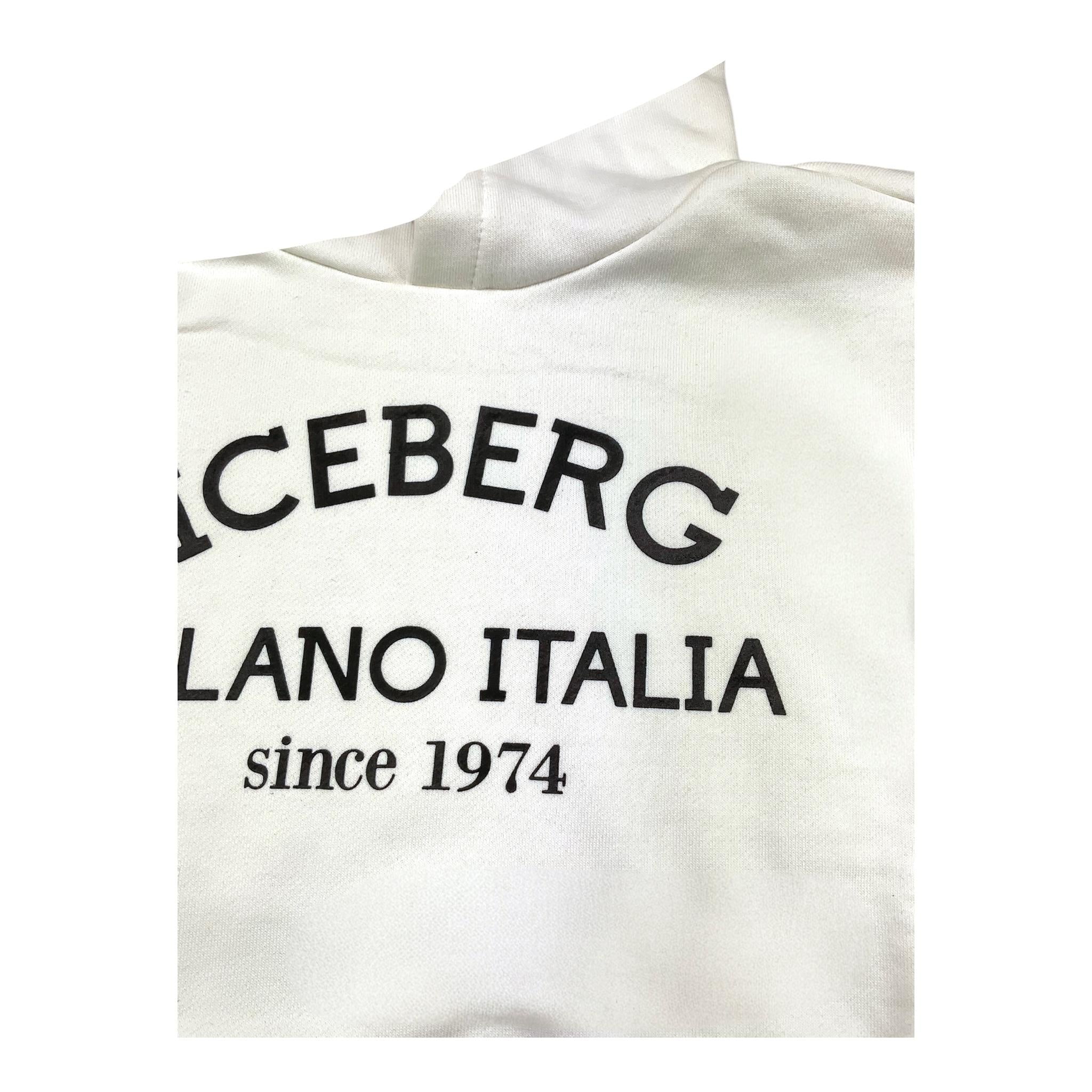 ICEBERG felpa chiusa con cappuccio tinta unita con stampa logo Bianco per Bambina MFICE5336J BIANCO ICEBERG 