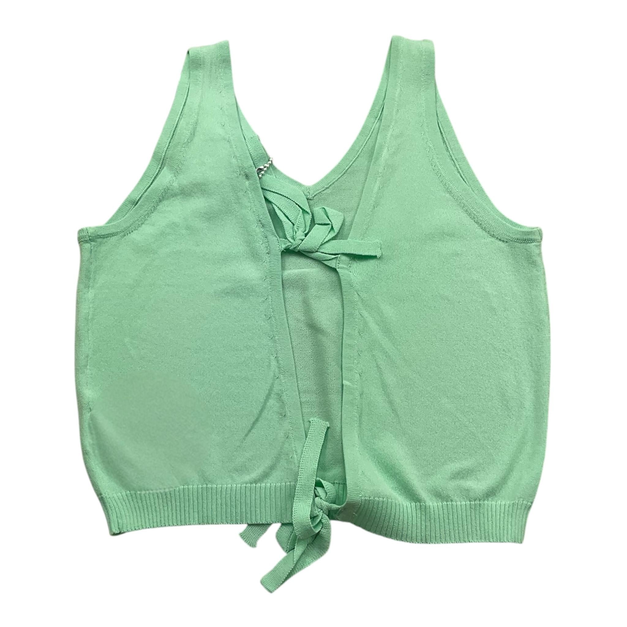 Met Top Tinta Unita con Brillantini per Bambina ME264 VERDE ACQUA MET 