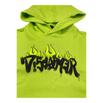 Disclaimer Felpa Smanicata Tinta Unita con Cappuccio per Bambino 25EDK58428 VERDE DISCLAIMER 