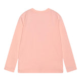 MOSCHINO shirt girocollo tinta unita con stampa in contrasto Rosa per Bambina HUO00W ROSA MOSCHINO 
