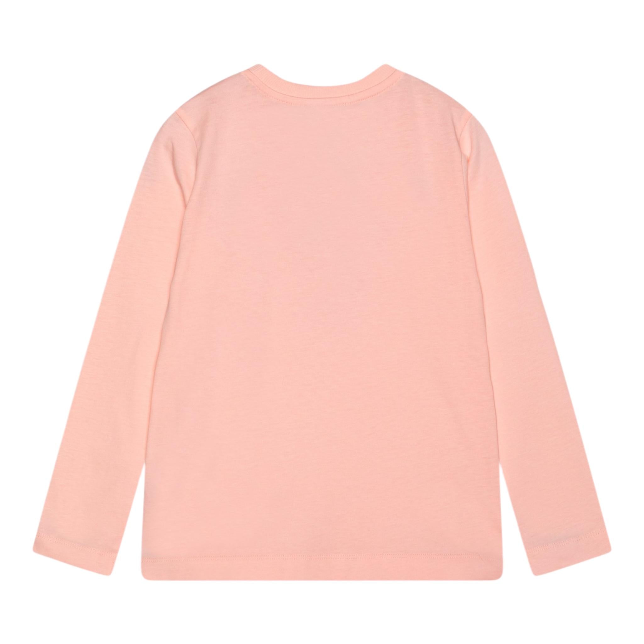 MOSCHINO shirt girocollo tinta unita con stampa in contrasto Rosa per Bambina HUO00W ROSA MOSCHINO 