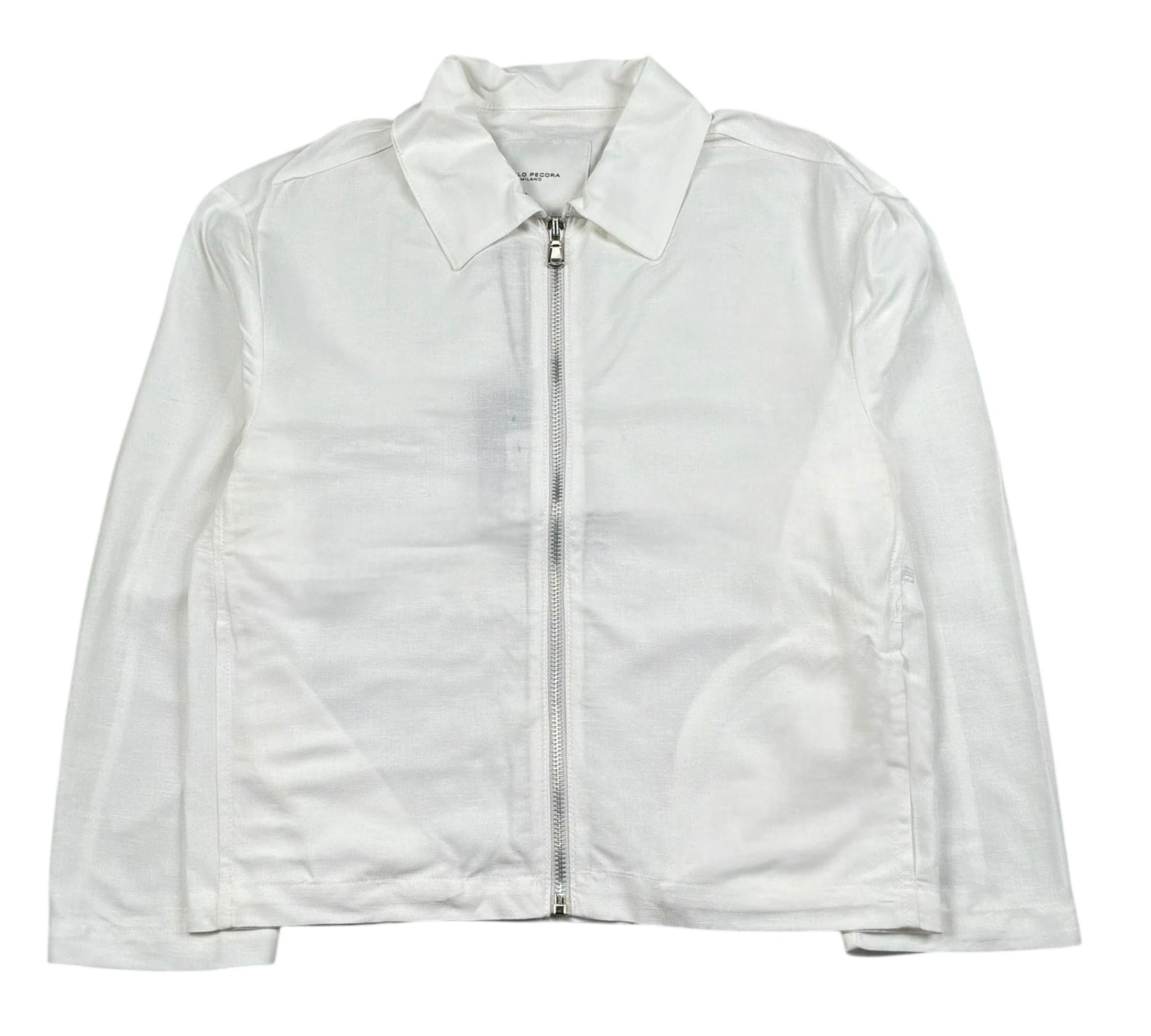 Paolo Pecora Camicia Manica Lunga Tinta Unita con Zip per Bambino PP4188 BIANCO PAOLO PECORA 
