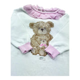 Le Bebe Tutina Manica Lunga Tinta Unita con Ricamo per Neonata LBG6315 BIANCO LE BEBE 