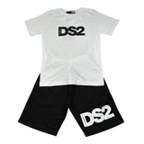 Dropseason2 Completo 2 Pezzi T-Shirt-Bermuda Bicolore per Bambino SS25K023 BIANCO/NERO DROPSEASON2 