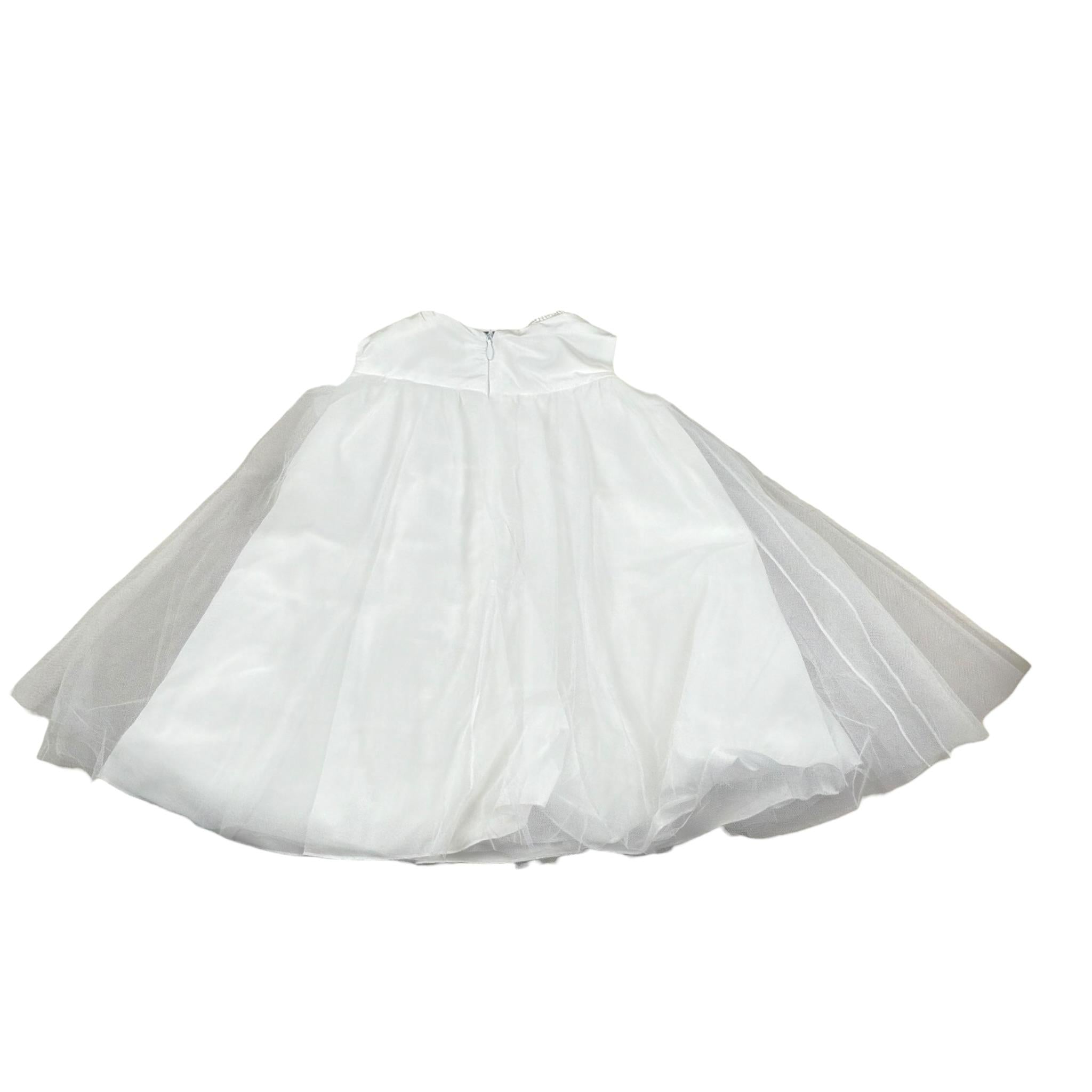 Le Bebe' Abito Cerimonia Tinta Unita con Tulle per Neonata B5212 BIANCO LE BEBE' 