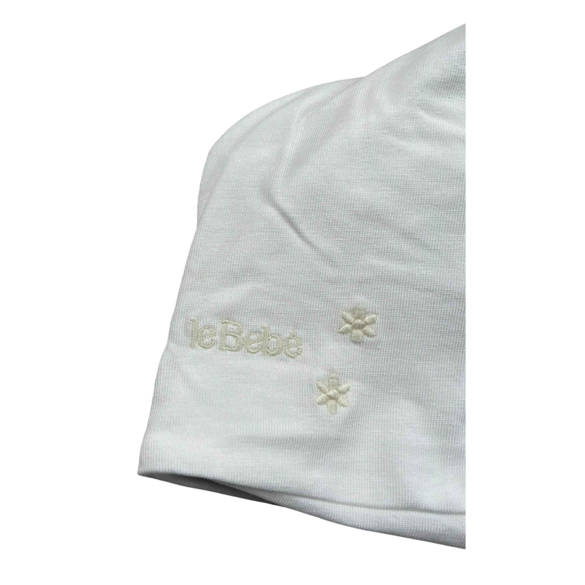 Le Bebe Cappello Tinta Unita con Stampa per Neonata LBG5758 BIANCO LE BEBE 