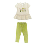 Mayoral Completo 2 Pezzi T-Shirt-Leggins per Neonata 1735 BIANCO/VERDE MAYORAL 