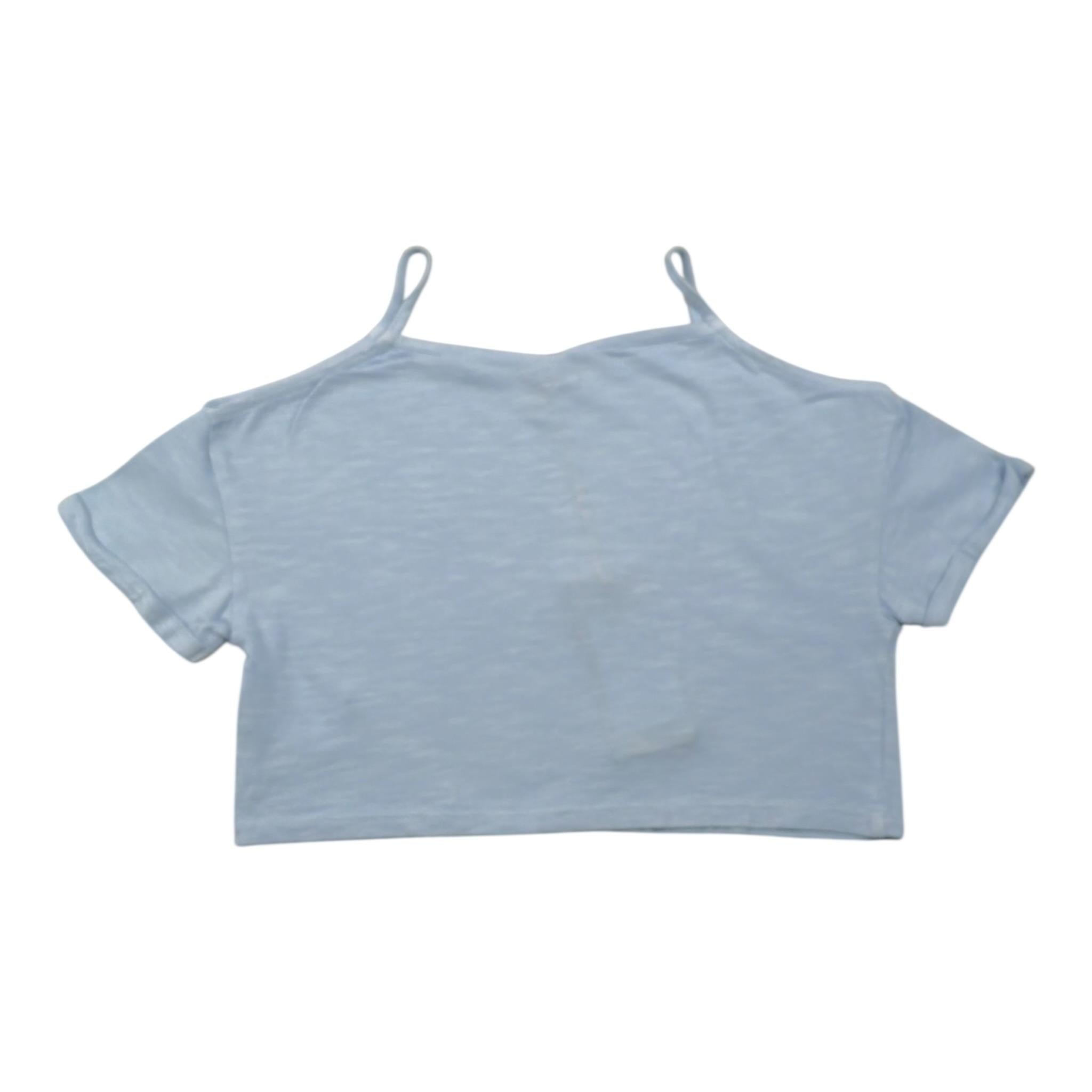 Please Top Mezza Manica Tinta Unita per Bambina MBG3030G72 AZZURRO PLEASE 