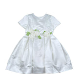 Simonetta Abito Cerimonia Tinta Unita Mezza Manica per Bambina SS1A51 BIANCO/VERDE SIMONETTA 