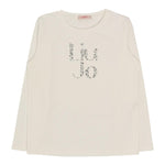 Liu Jo Shirt Girocollo Tinta Unita con Stampa Brillantinata per Bambina GF4093J BIANCO LIU JO 