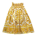 Dolce & Gabbana Gonna Tinta Unita con Fantasia Rose per Bambina L55I27 BIANCO DOLCE & GABBANA 