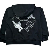 John Richmond Felpa con Zip E Cappuccio Tinta Unita per Bambina RGP26057FE NERO JOHN RICHMOND 