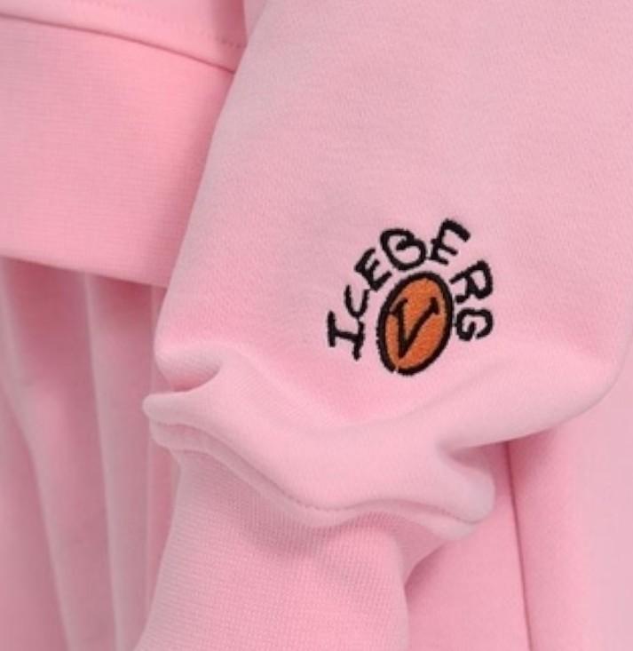 Iceberg Felpa Tinta Unita con Cappuccio E Stampa per Bambina MFICE5152J ROSA ICEBERG 