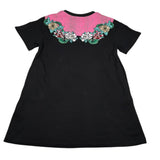 John Richmond Abito Tinta Unita Mezza Manica con Stampa per Bambina RGP26167VE NERO JOHN RICHMOND 
