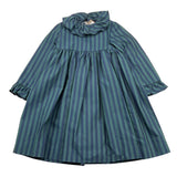 LITTLE BEAR abito tinta unita con fantasia a righe Verde per Bambina 7215 VERDE LITTLE BEAR 