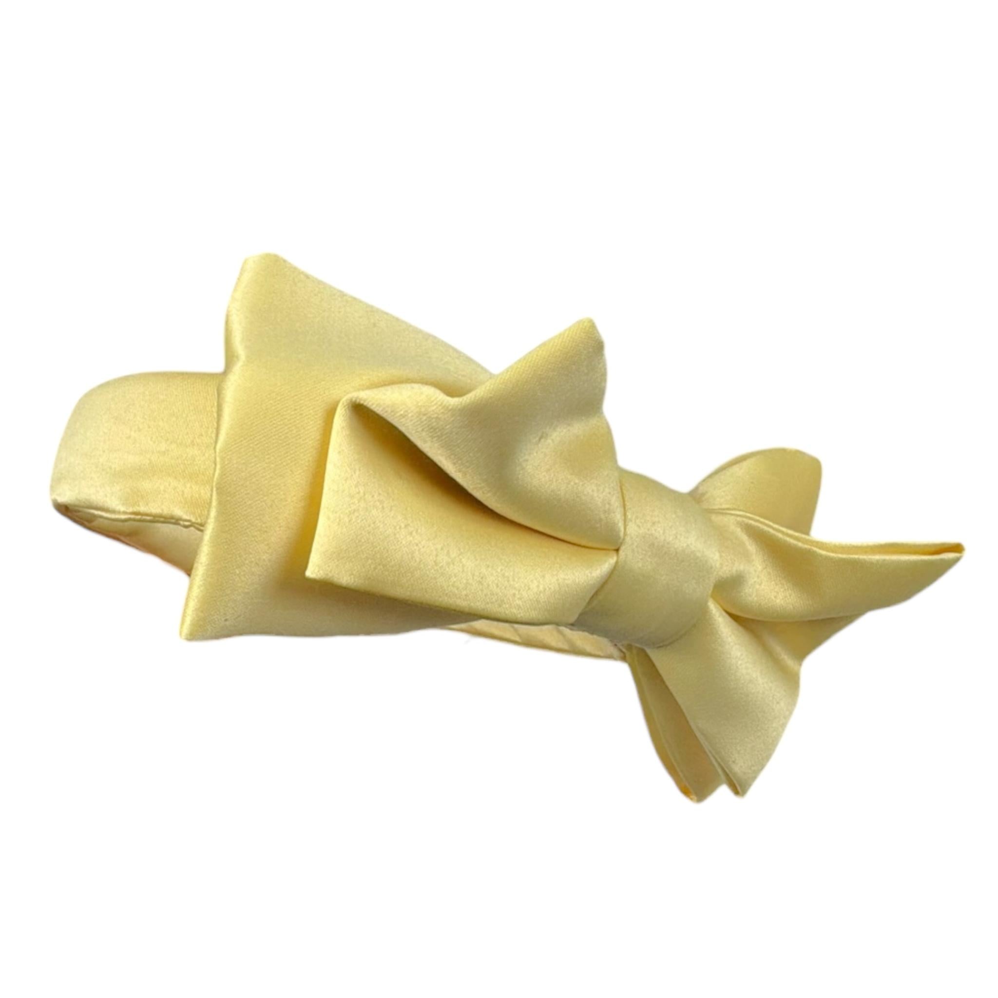 A' La Page Cerchietto Tinta Unita con Fiocco per Bambina 25SA GIALLO A' LA PAGE 