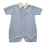 Isabel & Martinez Pagliaccetto Mezza Manica Tinta Unita con Ricami per Neonato IM25N528 AZZURRO ISABEL & MARTINEZ 