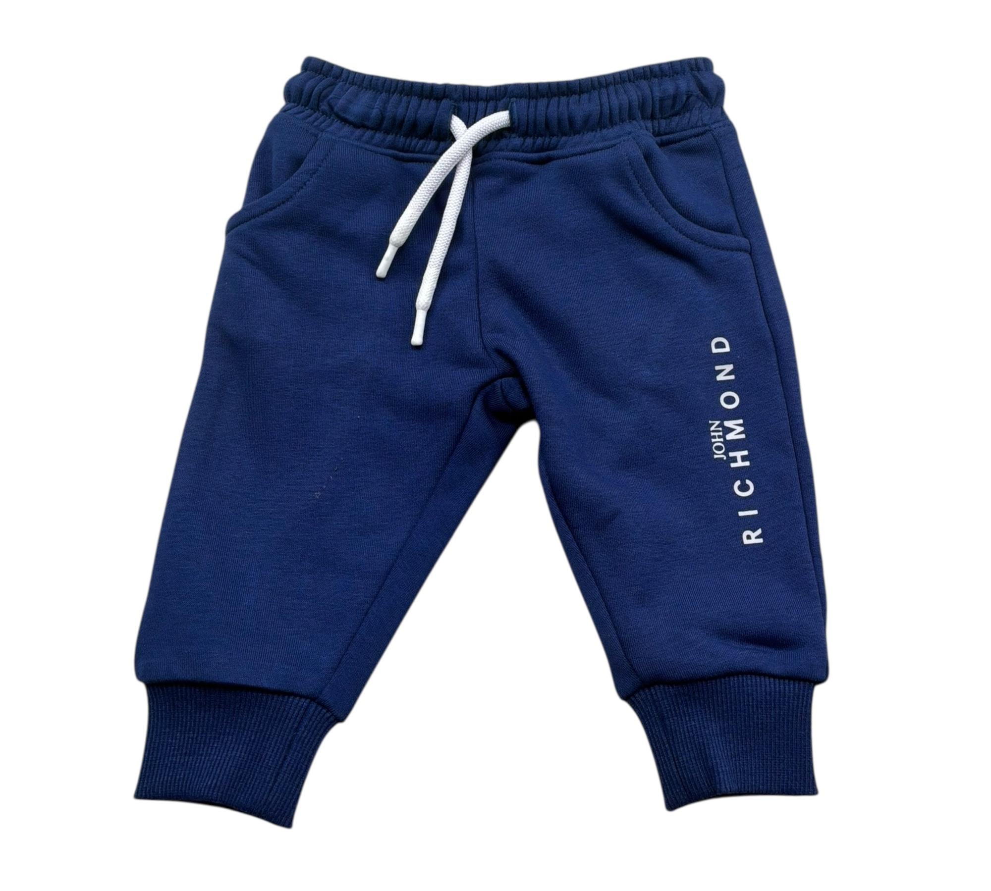John Richmond Pantalone Tuta Tinta Unita con Logo per Neonato RIP26003PA BLU JOHN RICHMOND 