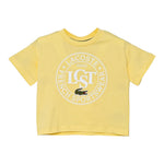 Lacoste T-Shirt Girocollo Tinta Unita con Stampa per Bambino TJ2463 GIALLO LACOSTE 