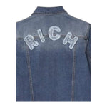 John Richmond Giubbino In Denim Tinta Unita con Stampa per Bambino RBP25156GB BLU JOHN RICHMOND 