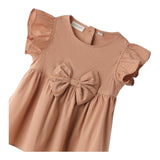 Sarabanda Camicia Mezza Manica con Fiocco per Bambina 0B538 MARRONE SARABANDA 