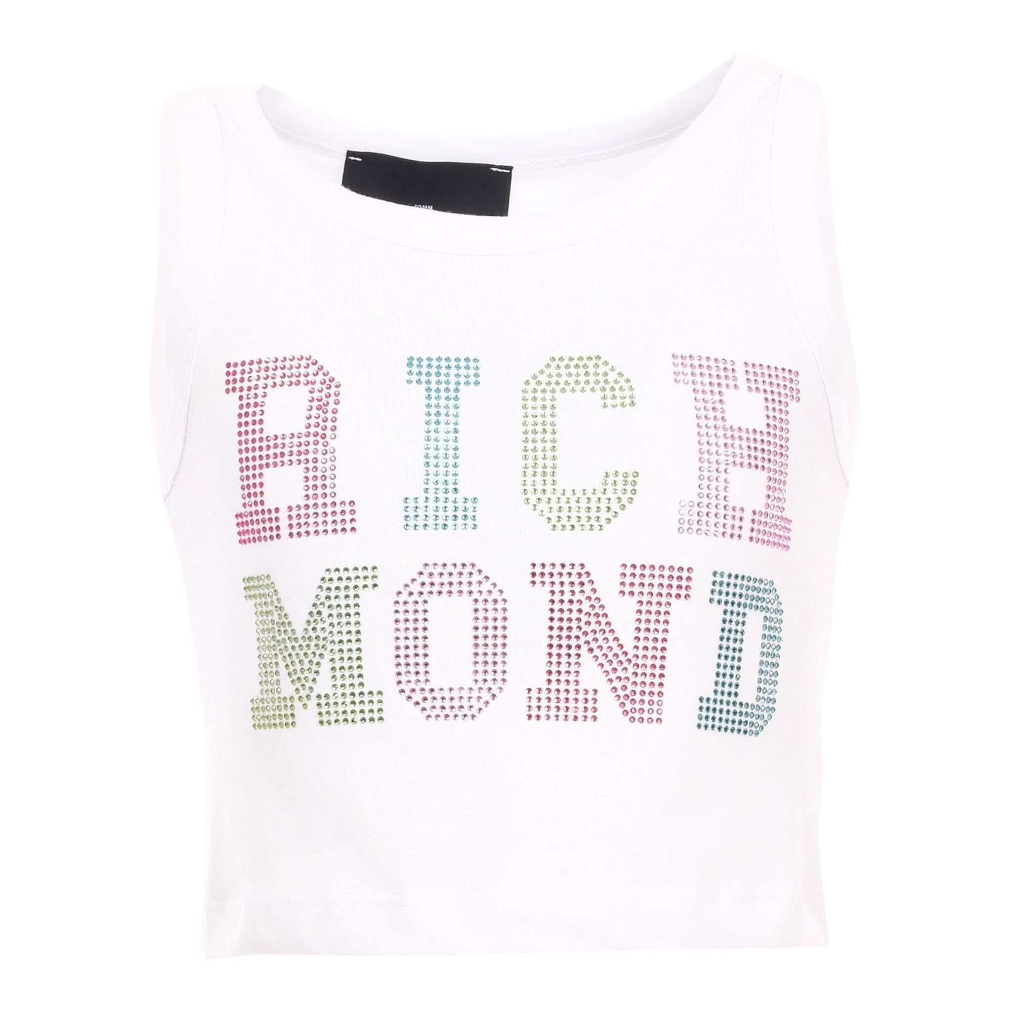 John Richmond Canotta tinta unita con Brillantini Bianco per Bambina RGP25211CNX BIANCO JOHN RICHMOND 