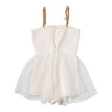 Elisabetta Franchi Abito Tinta Unita con Bretelle Catene per Bambina EFTU63 PANNA ELISABETTA FRANCHI 