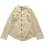 Over-D Camicia Tinta Unita Manica Lunga Beige Per Bambino