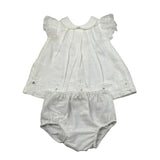 Marlu' Abito Mezza Manica Titna Unita con Culotte per Neonata EP1217MU BIANCO MARLU' 