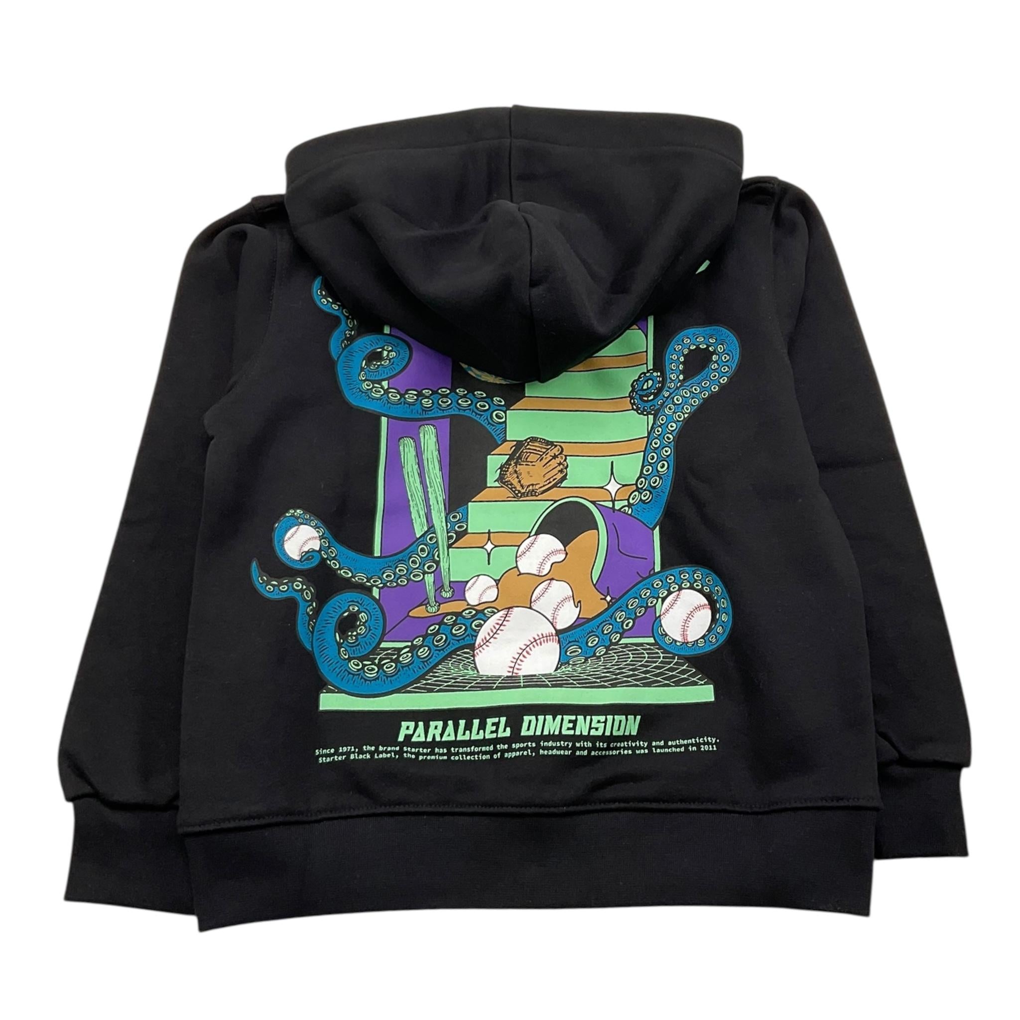 STARTER felpa con zip e cappuccio tinta unita con stampa Nero per Bambino 1305 NERO STARTER 