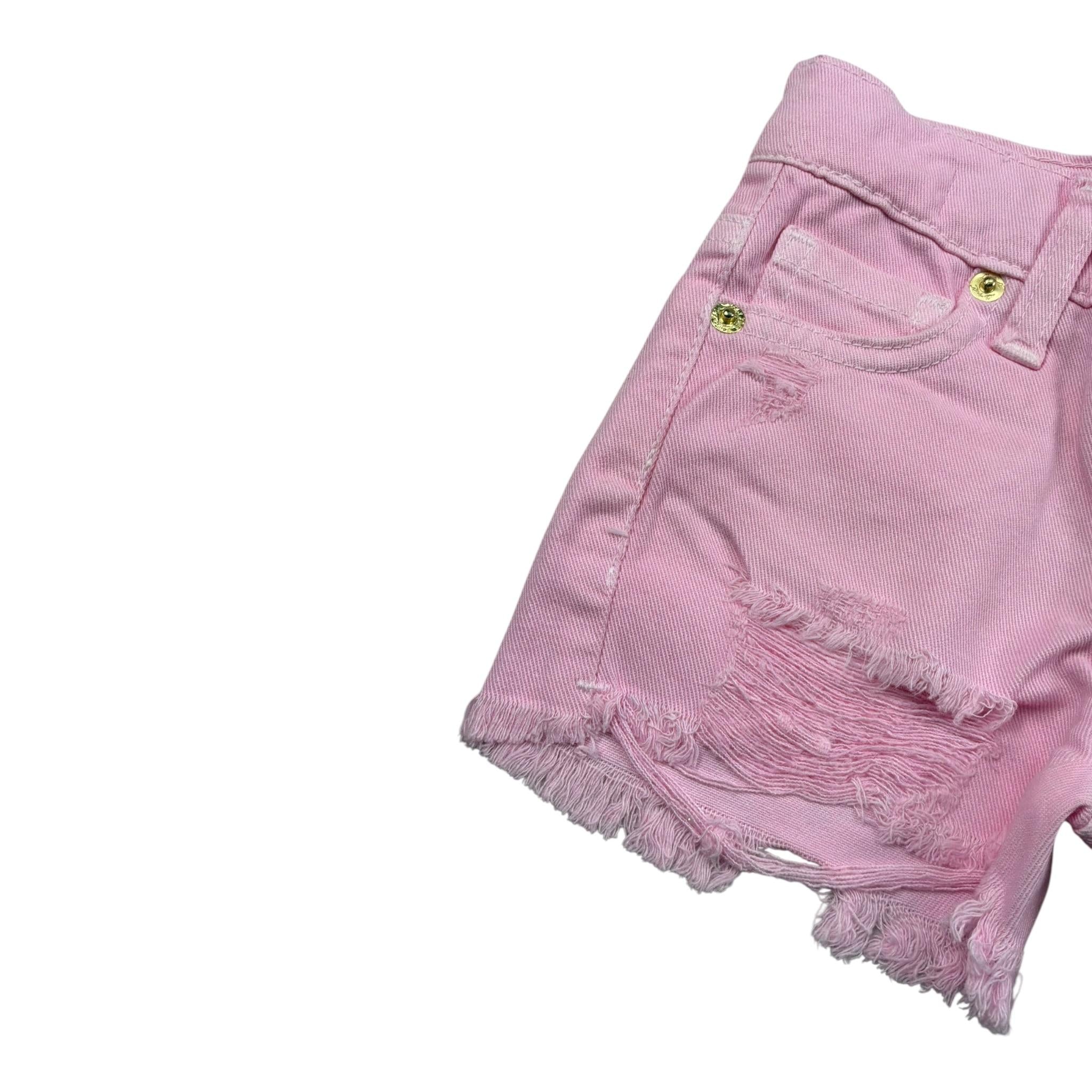 M+E' Short In Denim Tinta Unita per Neonata UE1304 ROSA M+E' 