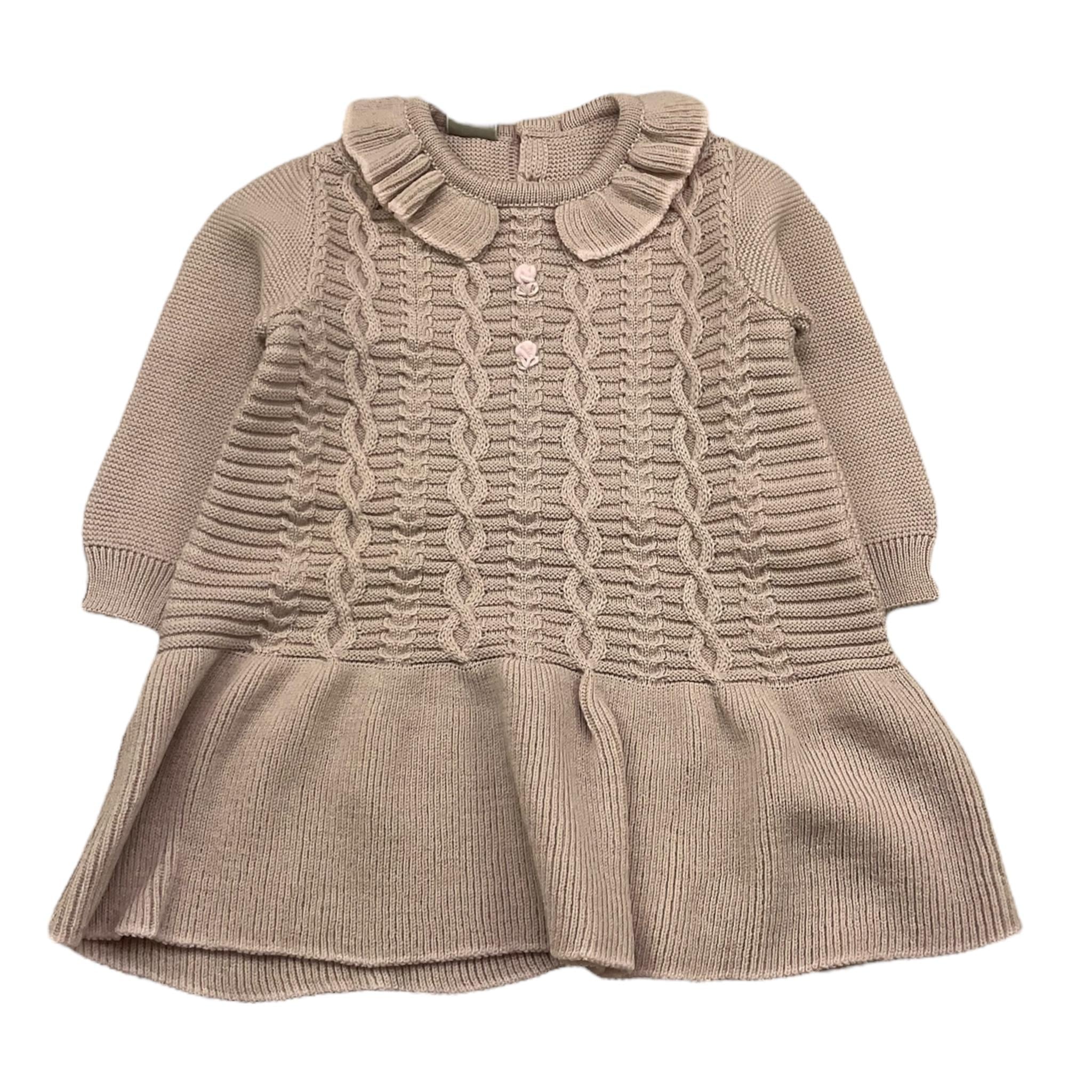 MARLU' abito manica lunga tinta unita Rosa per Neonata IB1700 ROSA MARLU' 