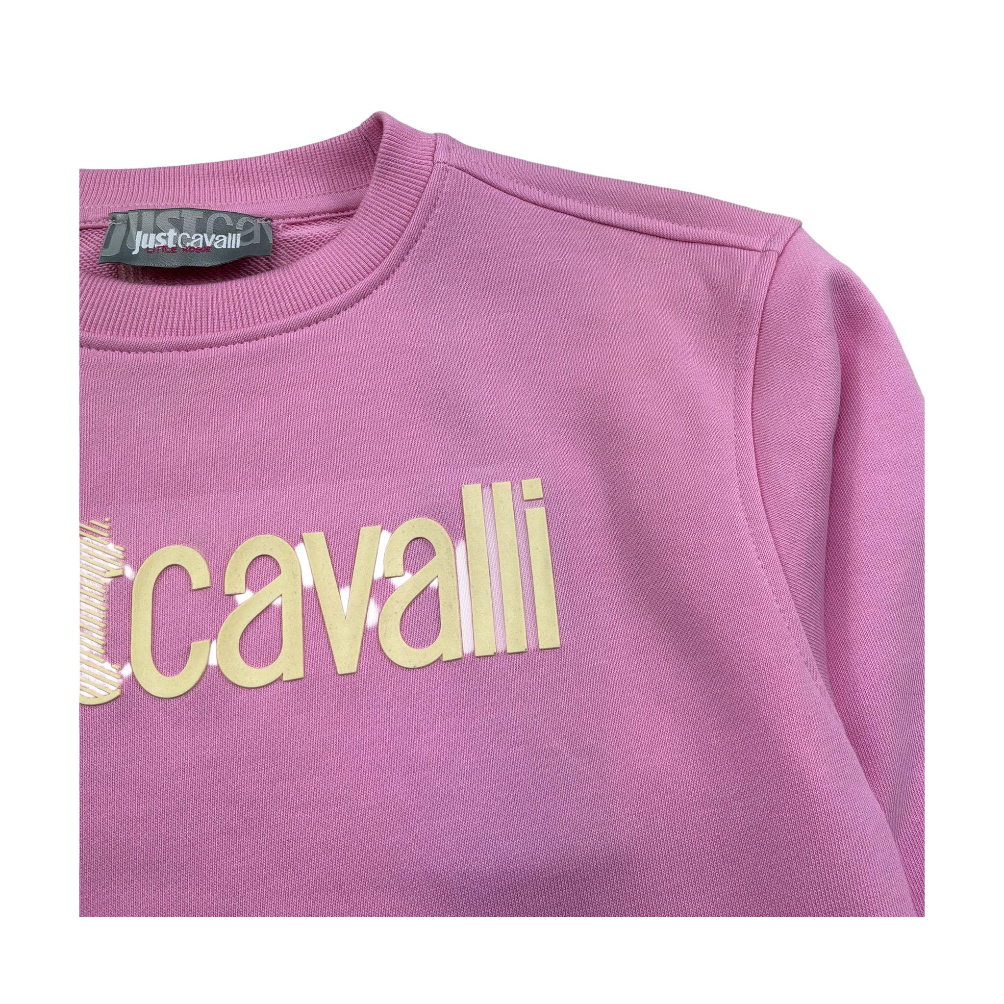 Just Cavalli Felpa Chiusa Girocollo Tinta Unita con Logo per Bambino JGP26002FE ROSA JUST CAVALLI 