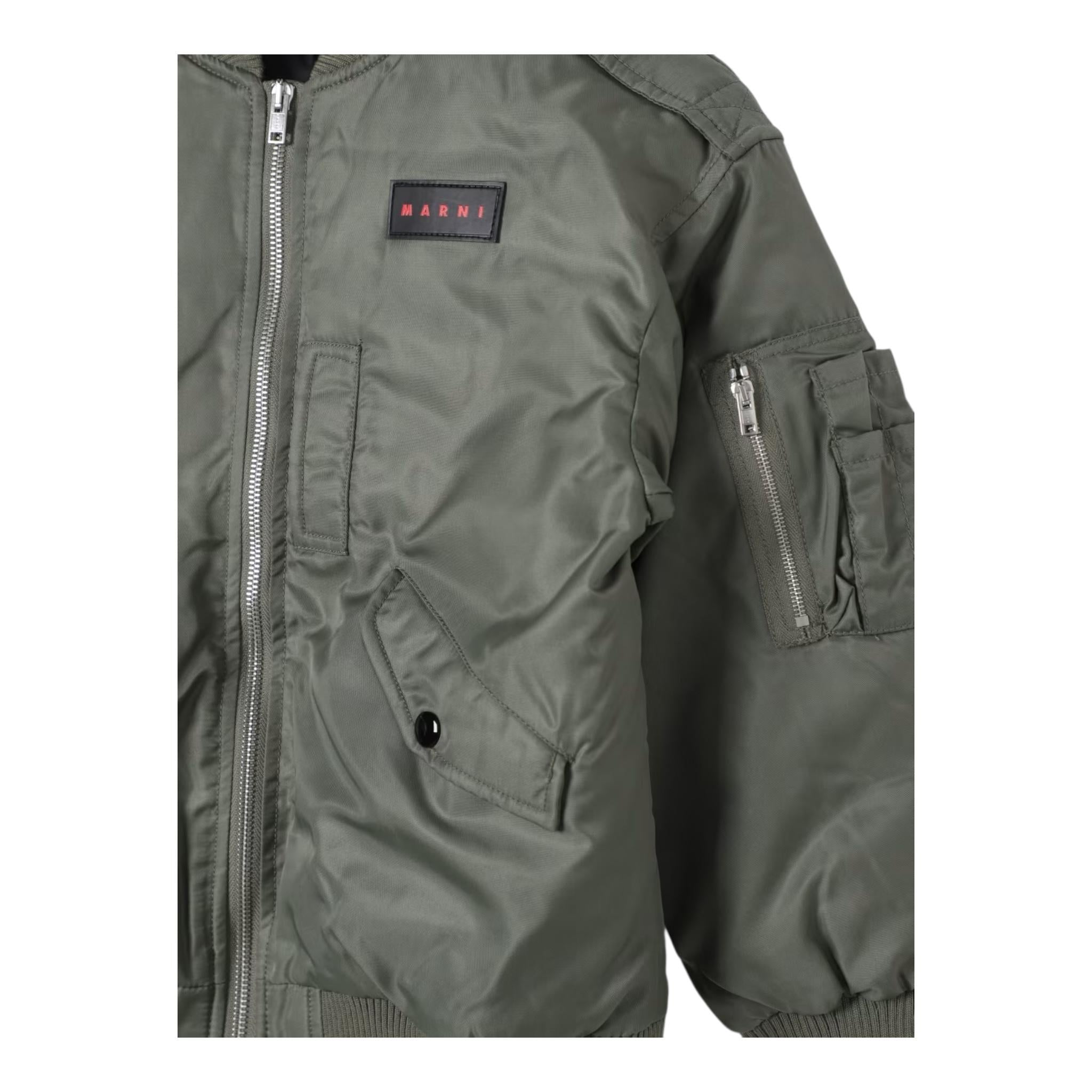 MISSONI giubbino tinta unita con zip e logo Verde per Bambino M01207 VERDE MISSONI 