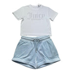 Juicy Couture Completo 2 Pezzi T-Shirt-Short per Bambina JBX6697 BIANCO JUICY COUTURE 