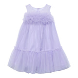 Abel & Lula Abito Tinta Unita Giromanica con Tulle per Bambina 5051XX LILLA ABEL & LULA 