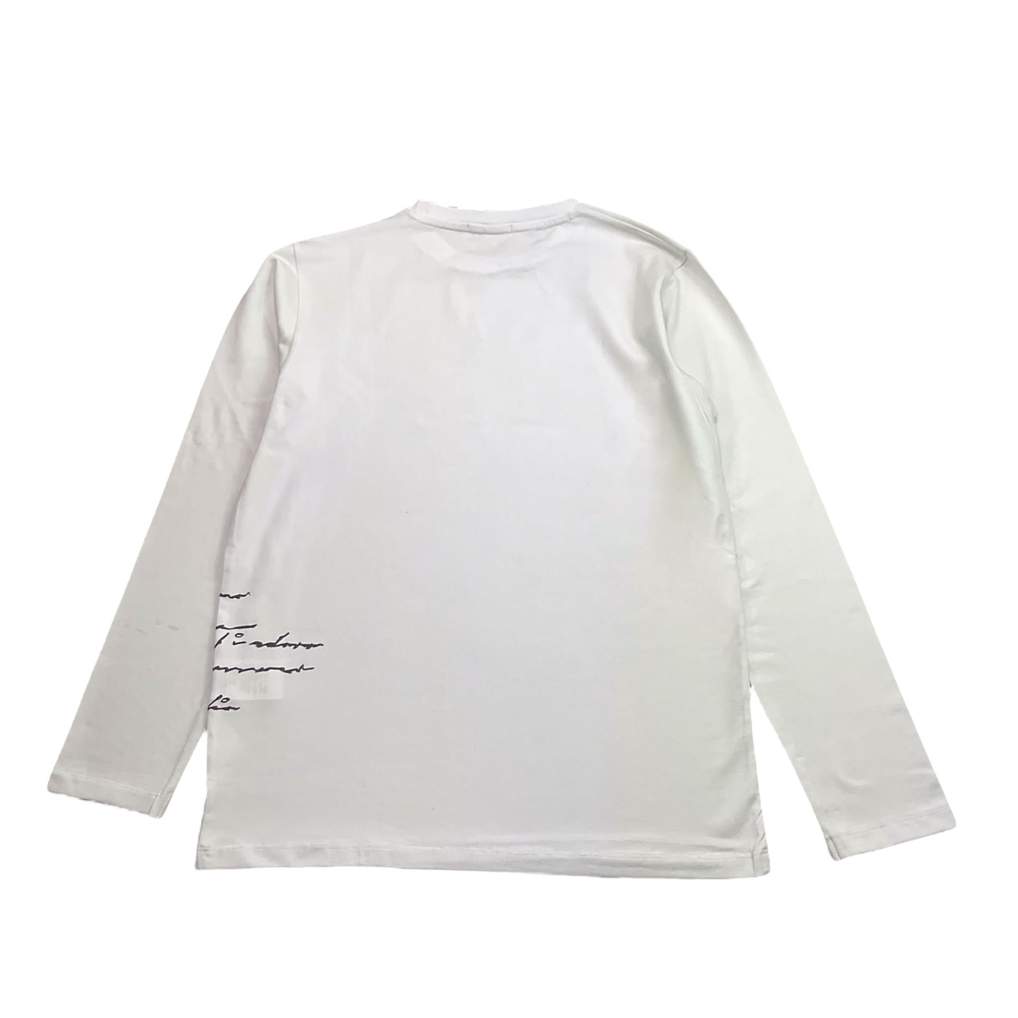 DANIELE ALESSANDRINI shirt girocollo tinta unita con stampa Bianco per Bambino 1231M00065 BIANCO DANIELE ALESSANDRINI 