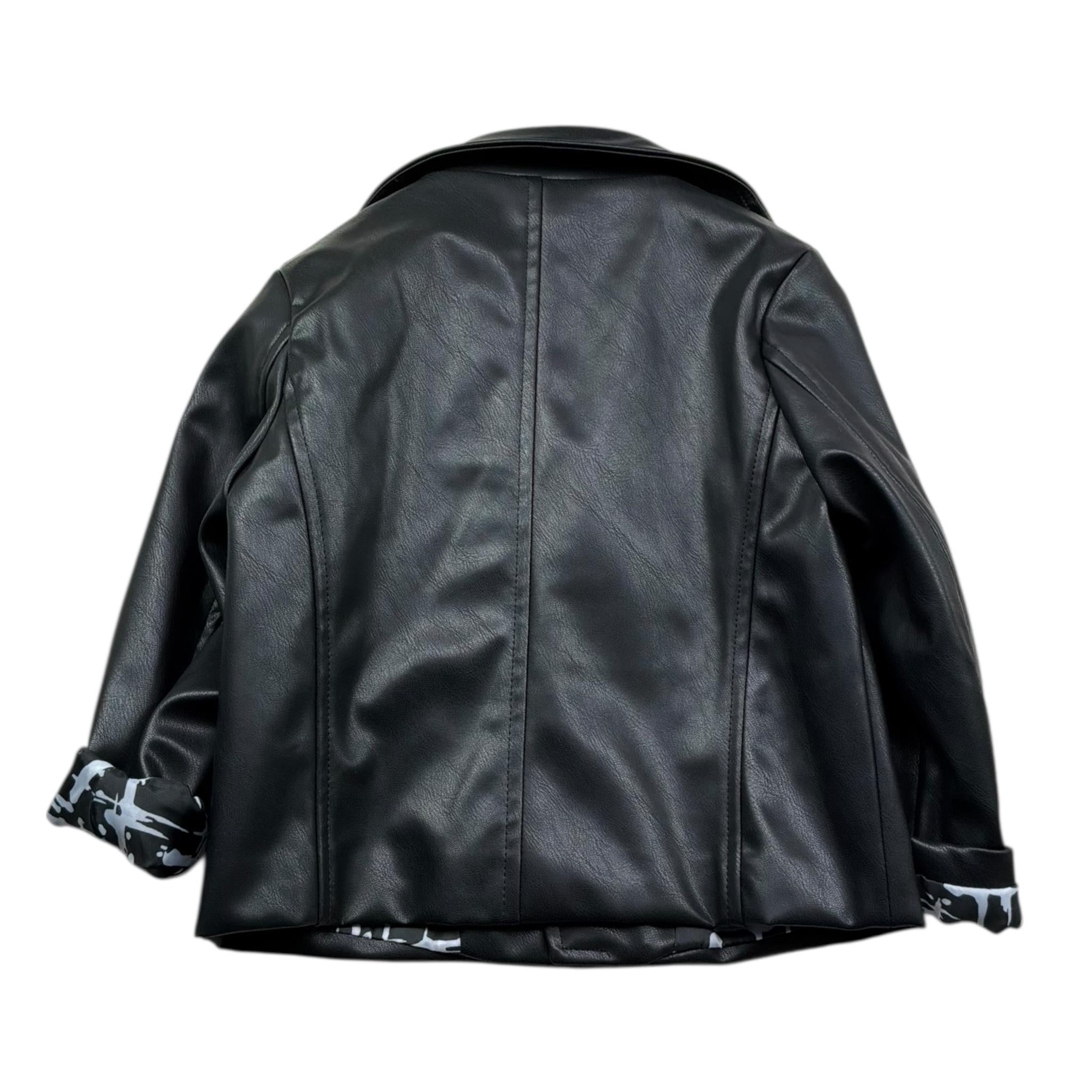 Daniele Alessandrini Giubbino In Ecopelle Tinta Unita per Neonato 1295O00208N NERO DANIELE ALESSANDRINI 